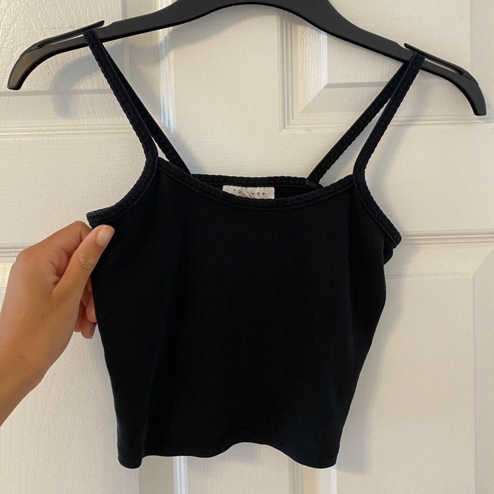 TOPSHOP COTTON CROP TOP